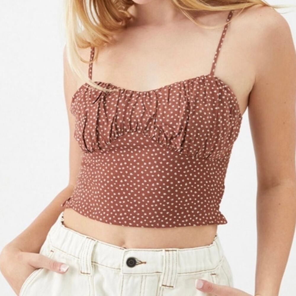 PacSun LA Hearts Brown Ruched Tank size S NWT